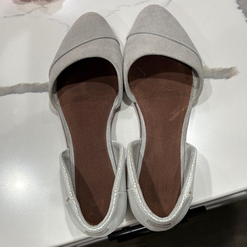 Tom’s Women's Jutti D'orsay Grey Flats size 9